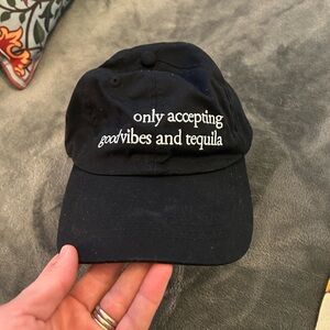 Black Embroidered Cap